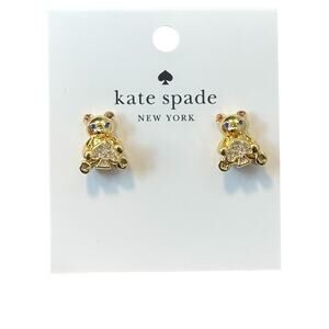 Kate Spade Oh What Fun Spade Teddy Bear Studs earrings